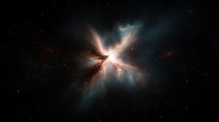 Wall Mural - A bright star is surrounded by a cloud of dust and gas