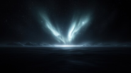 Wall Mural - a dark sky with a bright aurora in the middle