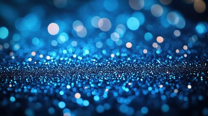 Poster - Abstract Blue Glitter Background with Sparkling Lights and Shimmering Texture