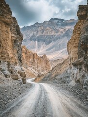 Wall Mural - Motorcycle on dirt road