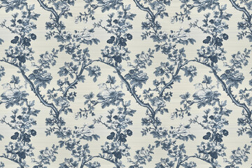 Poster - floral toile tapestry pattern. vintage japanese botanical wallpaper pattern. background image. creat