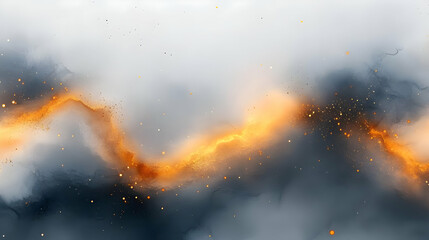 Poster - Abstract Artistic Background with Gold and Gray Dynamic Wave Texture
