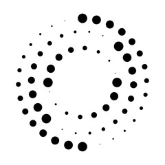 Wall Mural - halftone dotted speed lines circle. geometric art in circle form. round swirl movement symbol. halft