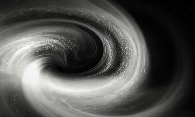 Wall Mural - A swirling black and white vortex resembling a galaxy, evoking a sense of cosmic mystery and the vastness of space.