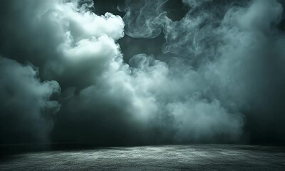 Wall Mural - a moody scene featuring swirling clouds of smoke, creating an atmospheric and dramatic backdrop.