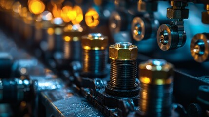 Poster - Automotive components in a training center where students learn about their functionality and maintenance Stock Photo with side copy space