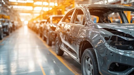 Poster - Automotive components covered in protective coatings being showcased for durability and performance in harsh environments Stock Photo with side copy space