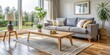 © Praphunsak - Modern Living Room with Comfortable Sofa, natural light, wooden coffee table