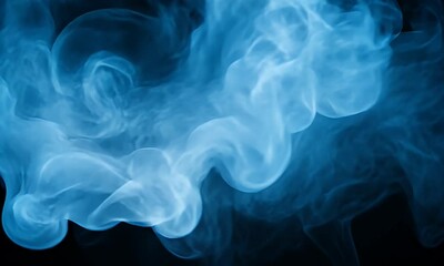 Wall Mural - a mesmerizing swirl of blue smoke on a dark background, creating an ethereal and dynamic visual effe