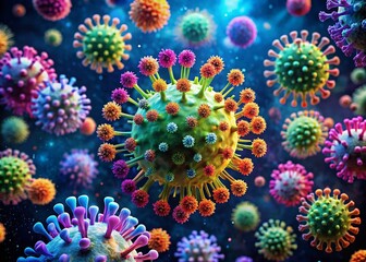 Poster - Microscopic Viral Fluid Dynamics: High-Resolution Image of Virus Particle Movement & Interactions