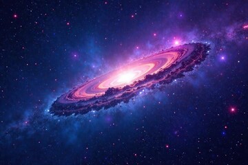 Wall Mural - Cosmic vista, vibrant nebulae, deep blue expanse, shining, magic