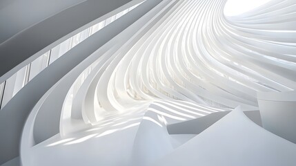 Wall Mural - Abstract White Architectural Interior Design Curves