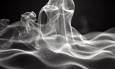 Wall Mural - a captivating abstract representation of flowing smoke or mist, evoking a sense of movement and ethe