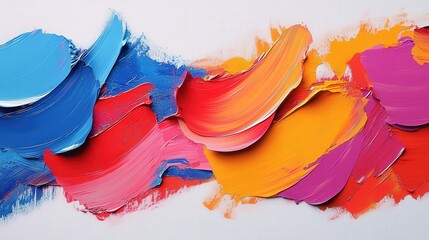 Poster - Vibrant Abstract Brush Strokes Artwork in Bold Primary Colors Capturing Energy and Movement Perfect for Modern Design and Creative Expressions