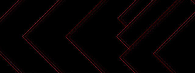 Aufkleber - Abstract Geometric Chevron Pattern with Red Accents on Black Background. Futuristic Linear Design for High-Contrast Modern Projects. Red and black are light pattern with the gradient