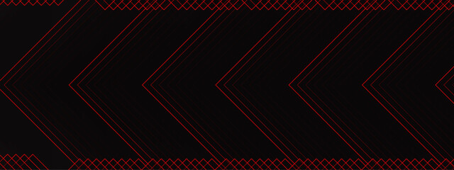 Aufkleber - Abstract Geometric Chevron Pattern with Red Accents on Black Background. Futuristic Linear Design for High-Contrast Modern Projects. Red and black are light pattern with the gradient