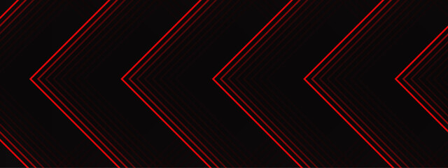Aufkleber - Abstract Geometric Chevron Pattern with Red Accents on Black Background. Futuristic Linear Design for High-Contrast Modern Projects. Red and black are light pattern with the gradient