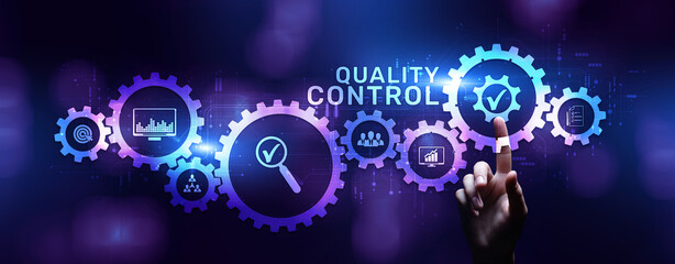 Wall Mural - Quality control assurance standards certification business technology concept.