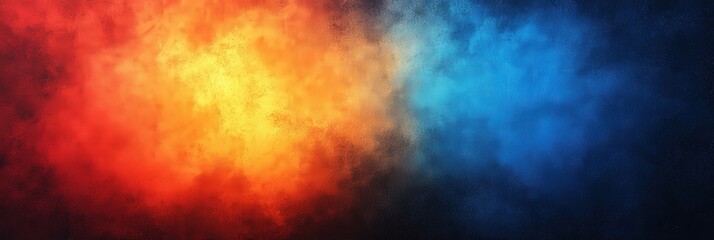 Poster - vibrant grunge background with grainy texture in blue and orange tones for creative design and art p