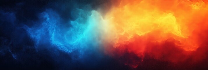 Poster - abstract vibrant grunge background with grainy texture in blue, orange, and red colors perfect for a