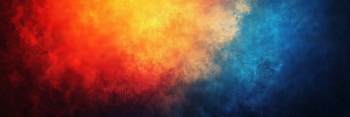Poster - vibrant grunge background with grainy texture blending warm and cool colors for artistic use in desi