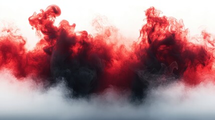 Poster - Group of red smoke clouds swirling in the air during a colorful display or performance event valentine day
