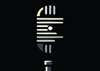 Poster - Old microphone for use in studio or presentations with sound quality