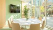 © Shahid - A bright boardroom with a white marble round table