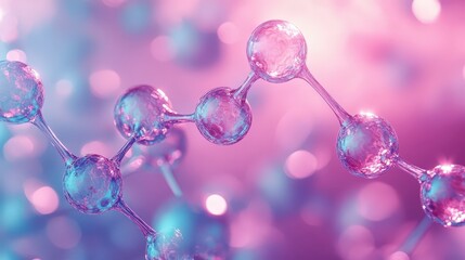 Poster - Closeup View of Colorful Chemical Molecules Highlighting Intricate Structures in a Soft Focus Background