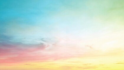 Poster - soft pastel gradient sky with blue, pink, and yellow hues ideal for serene backgrounds, graphic design, or calming digital art concepts

