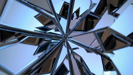 Poster - Intricate design of reflective shards creating captivating patterns in a modern setting