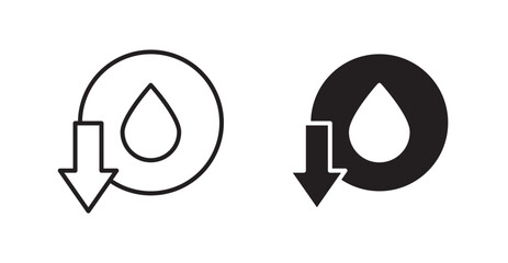 Aufkleber - Crude oil barrel price falling down vector web icons set