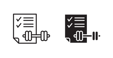 Poster - Fitness plan vector web icons set