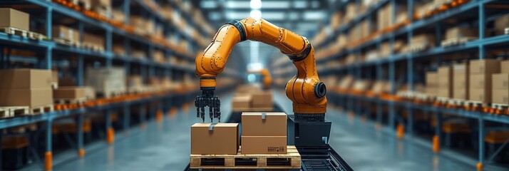 Poster - Advanced Robotic Arm in a Modern Smart Warehouse for Efficient Logistics and Automated Package Handling