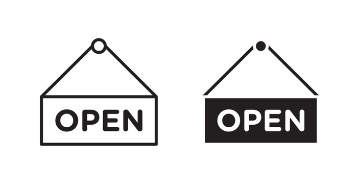 Open vectors web signs set