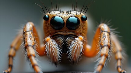 close up shot of jumping spider sitting on leaf
