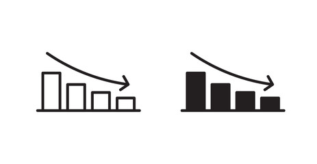 Aufkleber - Reduction chart vector web icons set