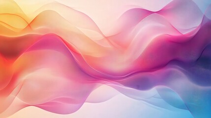 Poster - soft abstract waves in vibrant colors illustrating motion and flow in a dreamlike digital compositio