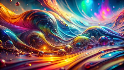 Poster - Surreal Holographic Rainbow Fluid Gradient Background - Abstract Art