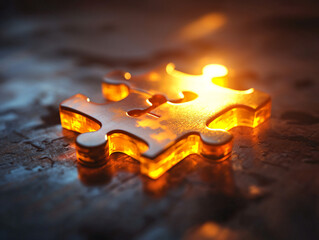 Canvas Print - Golden Puzzle Piece