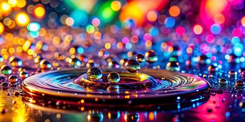 Poster - Liquid Light Show: Vibrant Bokeh Water Droplet Photography