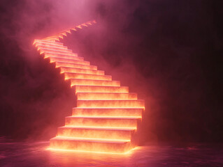 Wall Mural - Glowing Staircase