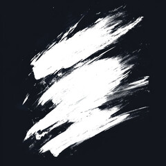 Leinwandbilder - The image shows abstract black brush strokes with white highlights against a dark grey background creating a dynamic and artistic visual.