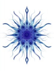 Fototapete - Clean and simple illustration of a virus design with intricate blue details and flowing patterns. Generative AI