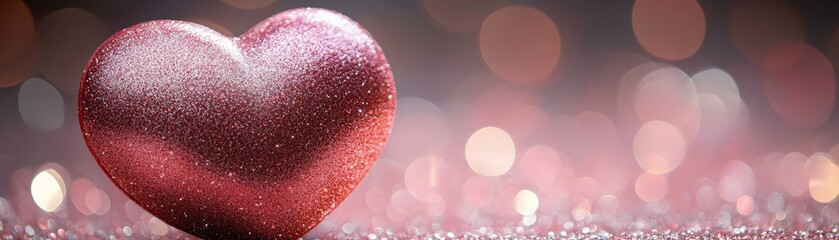 Poster - heart shaped object resting on a wooden table with soft lighting and a blurred background valentine 