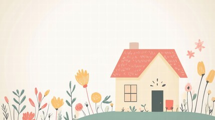 Poster - Cozy silhouette of a house with a garden creating a warm atmosphere at sunset. Generative AI