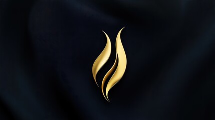 Poster - A luxury logo design in gold with a minimalistic and refined feel, displayed against a dark, smooth background with soft lighting