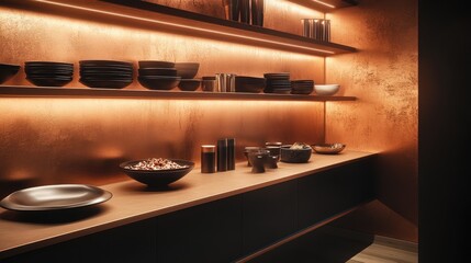 Aufkleber - a rich matte copper texture, softly lit, reflecting a premium, modern aesthetic with understated ele