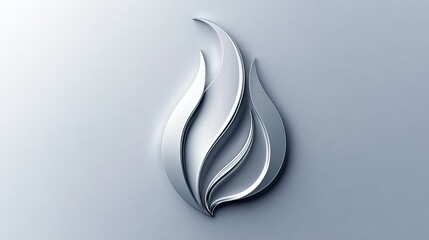 Poster - A sleek luxury logo in silver on a soft gradient background, showcasing a clean, modern, and exclusive look