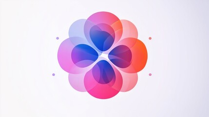 Aufkleber - Colorful abstract virus illustration representing microscopic life forms with diverse shapes and shades in a modern design. Generative AI